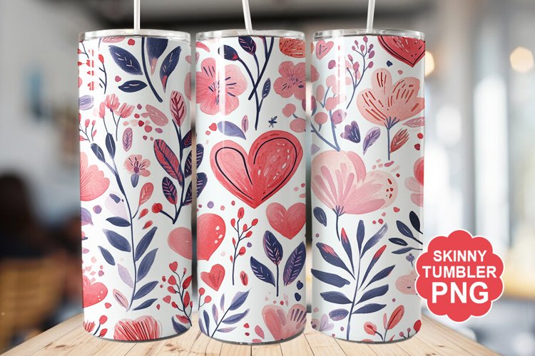 Valentine Pattern Seamless Tumbler | Valentine Tumbler Wrap