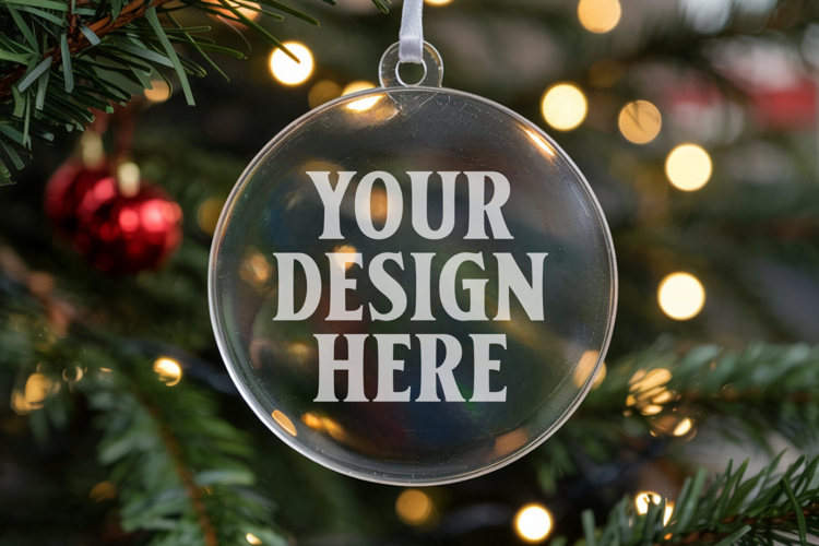 Acrylic Christmas Ornament Mockup , christmas ornament mocku