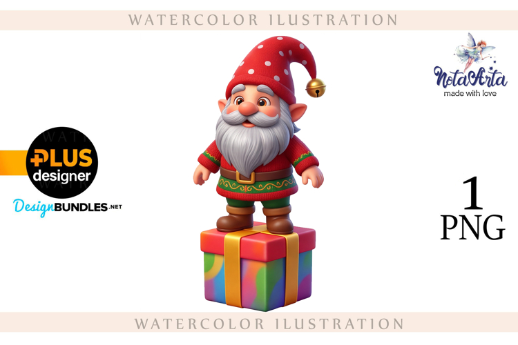 Watercolor Christmas gnomes, Christmas Gnomes