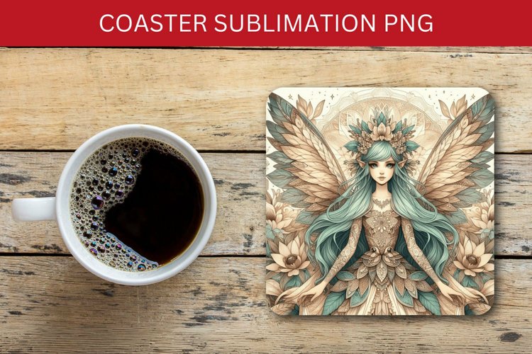 square coaster - fairy