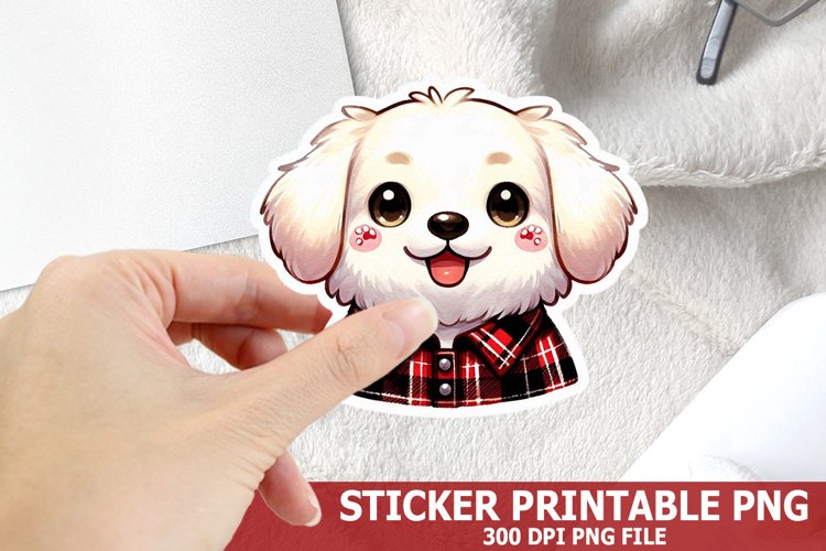 Christmas Dog Sticker| Christmas Sticker PNG Design