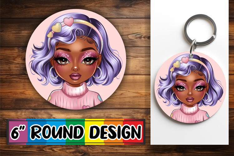 Joyful Circle Designs for Parties, Afro Girl