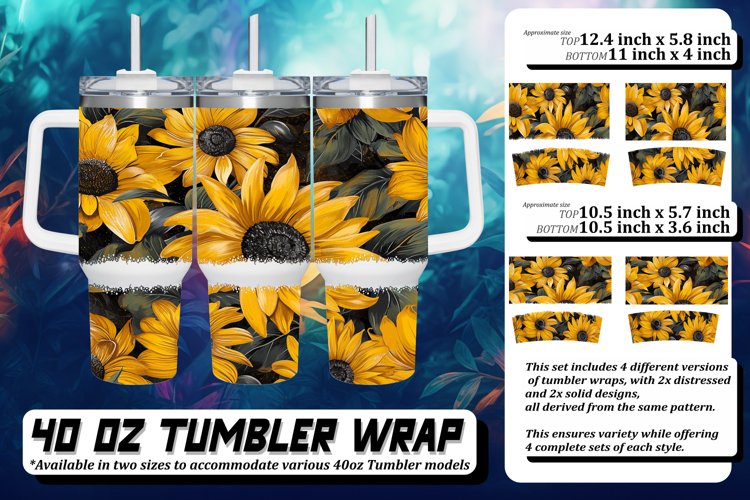 Whimsical 3D Petal Tumbler Art 40oz