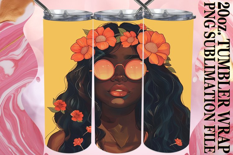 Summer Elegance: Melanin Sublimation Tumbler