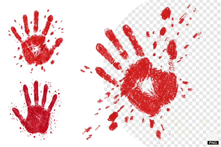 Halloween Red Handprints & Splatters PNG