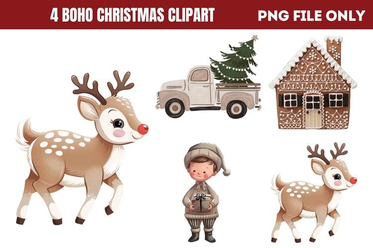 Boho Christmas Clipart Image 20