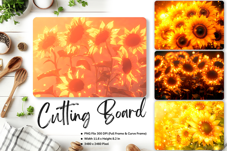Sunflower Cutting Board Kitchen Chopping Board Sublimation76