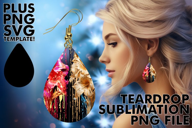 3D Teardrop Earring Sublimation Joy