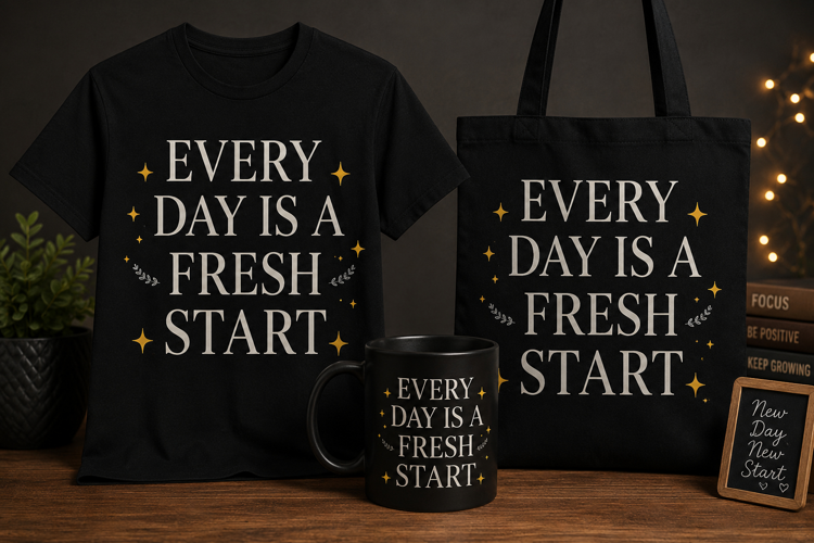 Every Day Is a Fresh Start PNG, Inspirational Quote Design
