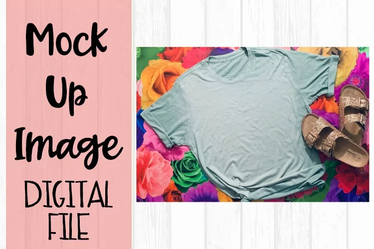 Stonewash Green Bleached Tee Mock Up