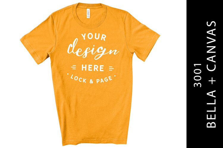Mens Burnt Orange Bella Canvas T-Shirt Mockup White Backdrop