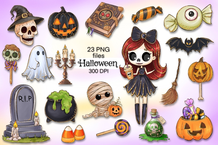 Halloween png clipart Halloween sublimation design bundle