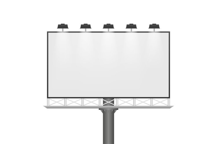 Billboard on light background. Empty white vector horizontal example image 1
