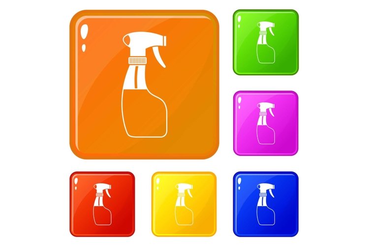Spray icons set vector color
