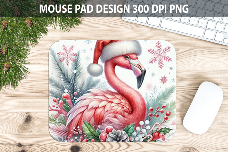 Flamingo Mouse pad Sublimation - Christmas Animal PNG Design