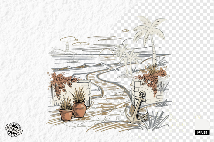 Summer Beach Path Clipart