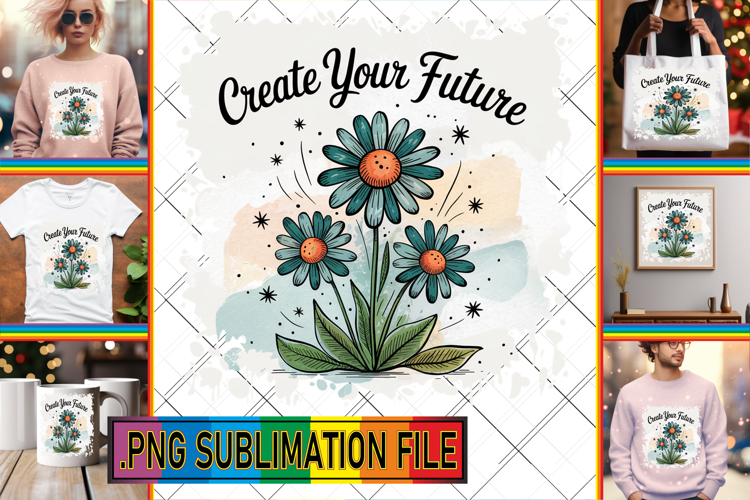 Dazzling PNG Art for TSHIRTS, Flowers Quote