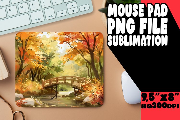 Fall Mouse Pad Sublimation Watercolor