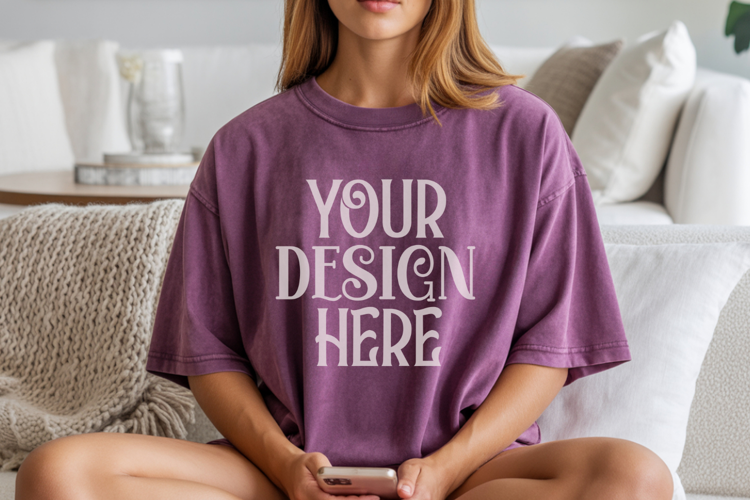 Grape Comfort Colors 1717 T-shirt Mockups,1717 Mockups