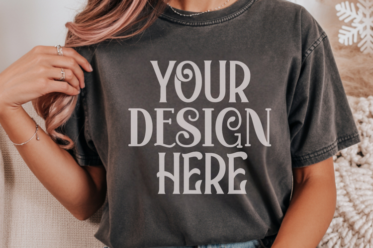 Pepper Comfort Colors 1717 Christmas Mockup, CC 1717Comfort