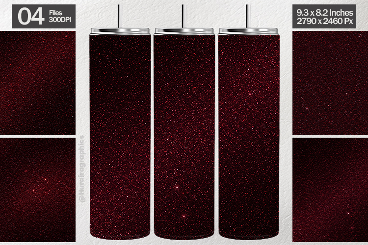 Elegant Maroon Glitter Tumbler Wrap| Tumbler Sublimation
