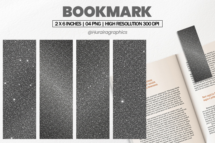 Silver Glitter Bookmarks PNG, Bookmark Sublimation