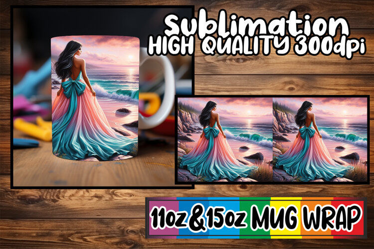 Joyful sunsets 11oz 15oz sublimation wrap, Women example image 1