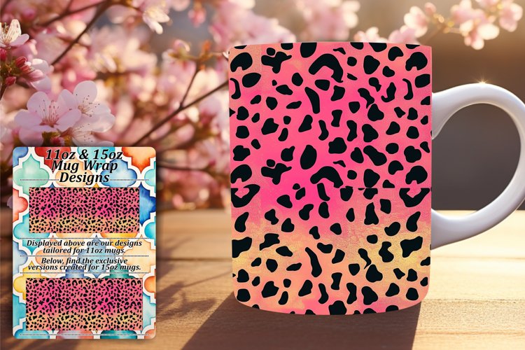 Leopard Print Glitter Mug Wrap 11oz/15oz Style