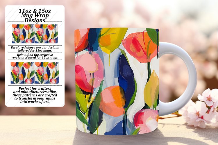 Vibrant Petal Mug Designs: Assorted Spring Delights