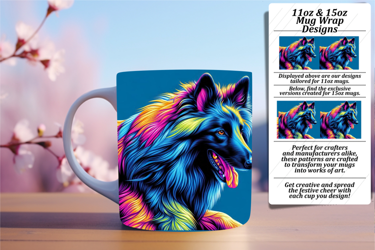 Trendy 11oz Mug Wrap Png Artwork , Dog
