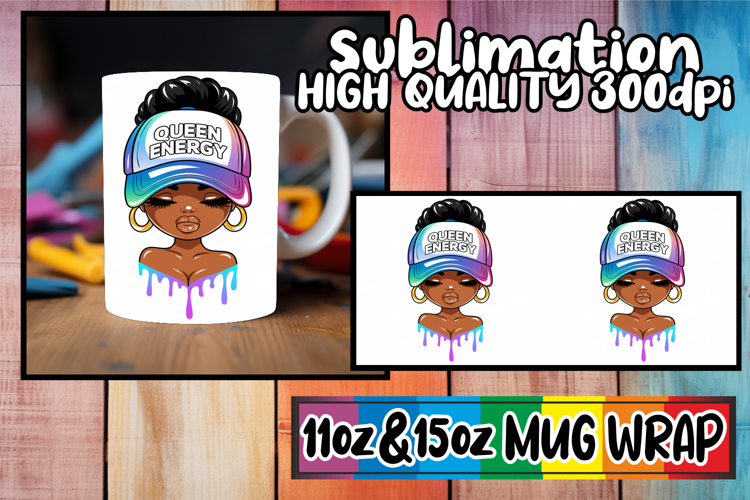 Magical mornings 11oz 15oz sublimation wrap, Black Woman
