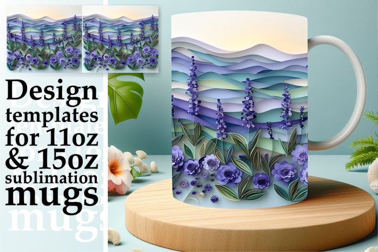 Fresh Delicate Whimsical 3D Petal Mug Wrap 11oz 15oz