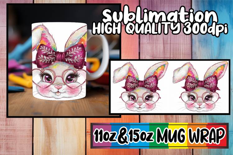 Wholesome joys 11oz 15oz mug wrap, Easter Bunny