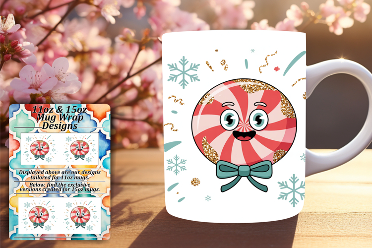 Modern 11oz Mug Wrap Png Template , Cute Christmas