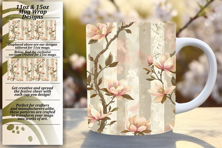 Colorful Spring Floral Mug Wrap - Vibrant Blossoms