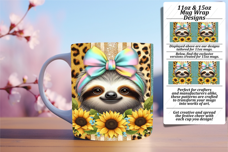 Artful 11oz Mug Wrap Png Template , Cute Animals