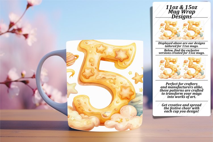 Watercolor Splendor: Sublimation Mug Wrap Art 11oz/15oz