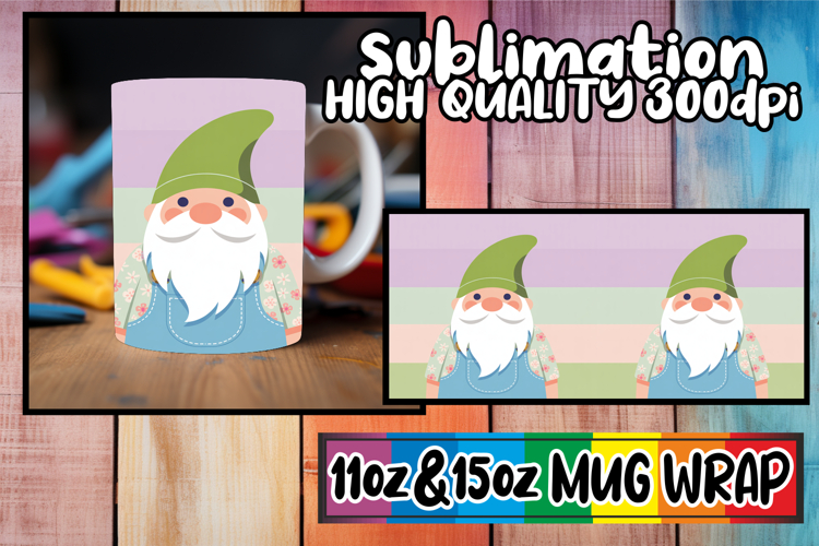 Sweet beginnings sublimation print wrap, Gnomes