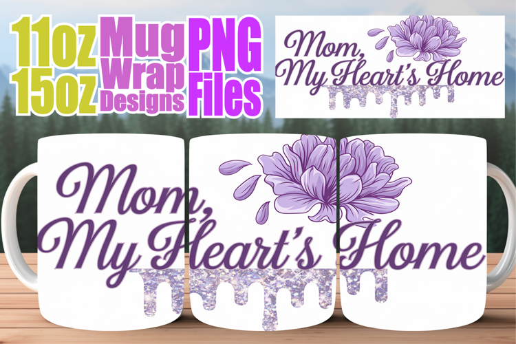 Sweet memories 11oz 15oz sublimation wrap, Mother's Day