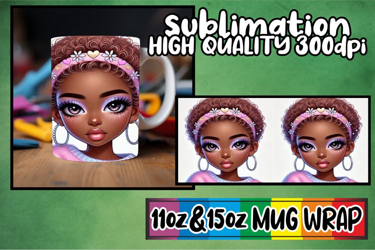 Cheerful sunsets 11oz 15oz sublimation wrap, Love Girl example image 1