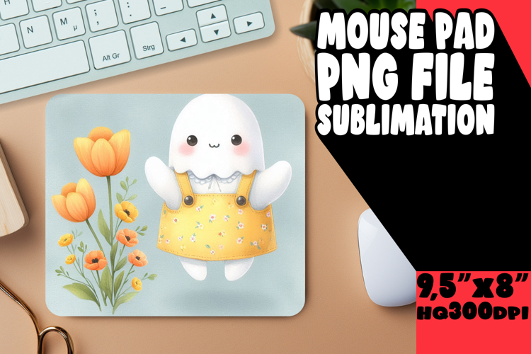 COZY MOUSE PAD SUBLIMATION MAGIC, Cute Ghost