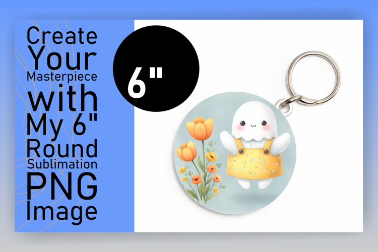 Bright Round Design for Sublimation , Cute Ghost
