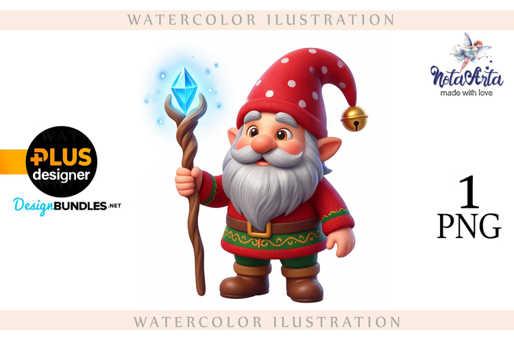 Watercolor Christmas gnomes, Christmas Gnomes