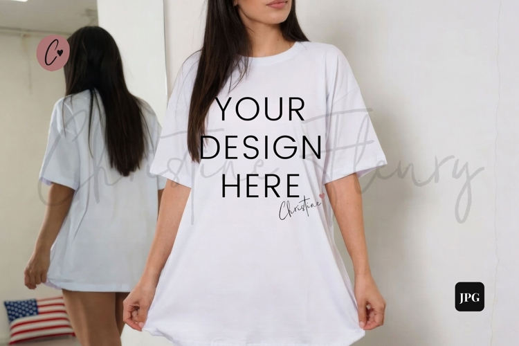 4th Of July White T-Shirt Mockup