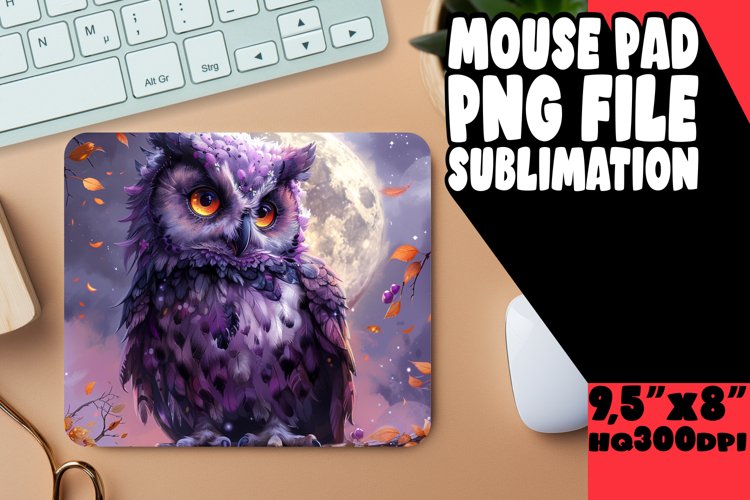 Owl Mouse Pad for Spring PNG Sublimation