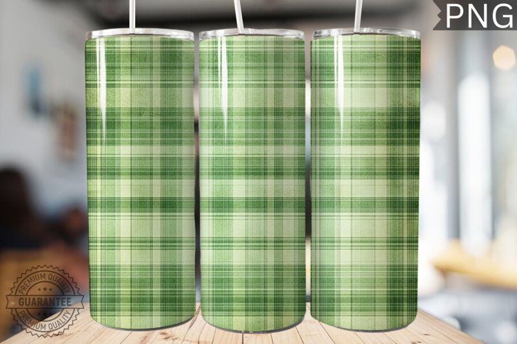 Green Plaid Tumbler Wrap - High Quality 300 Dpi example image 1