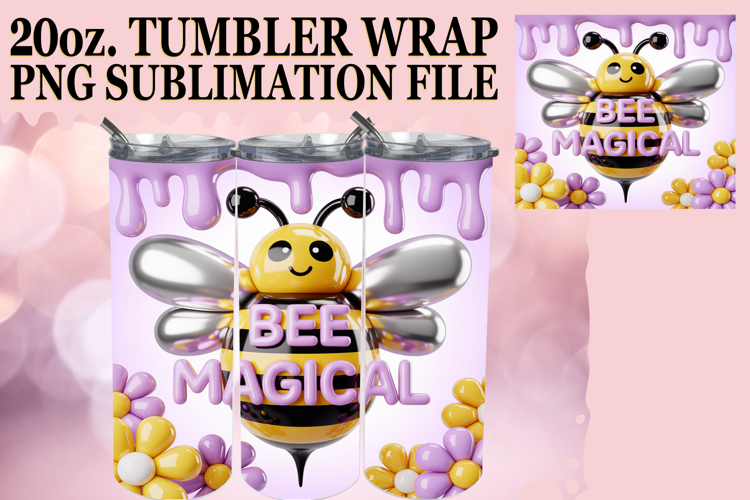 Radiant joy 20oz tumbler wrap, Bee Quote