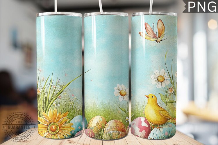 Spring Easter Tumbler Wrap - High Quality 300 Dpi example image 1