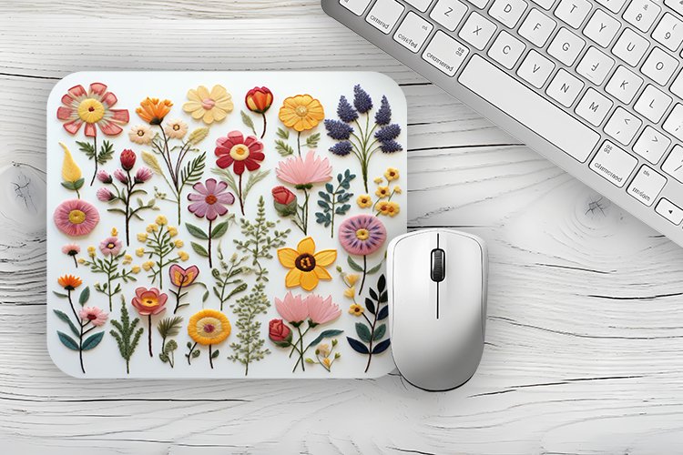 Watercolor 3d flowers Mousepad, flowers Mousepad Sublimation example image 1