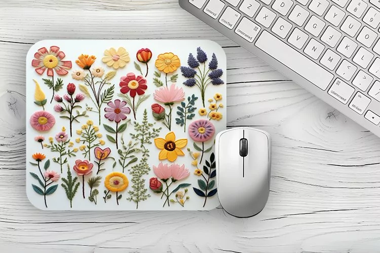 Watercolor 3d flowers Mousepad, flowers Mousepad Sublimation